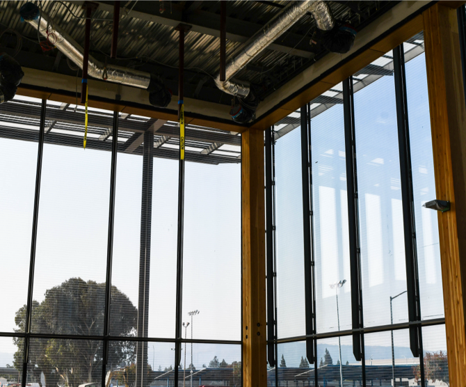 Automations systems tall windows with mini blinds
